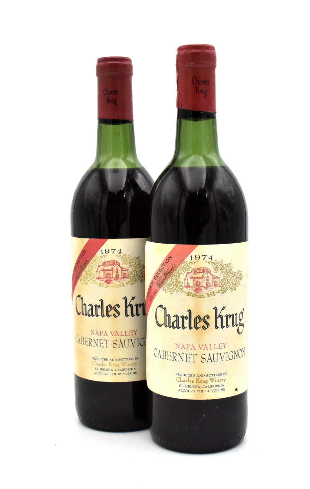 1974 Charles Krug Peter Mondavi Family Vintage Selection Cabernet Sauvignon (HS/MS)