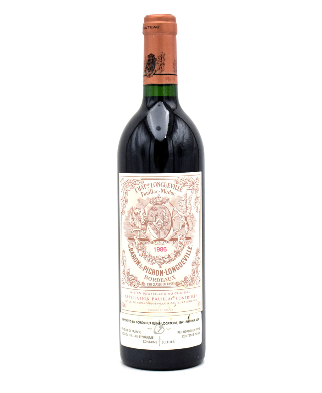 1986 Chateau Pichon-Longueville au Baron de Pichon-Longueville (Very Slightly corroded Capsule)