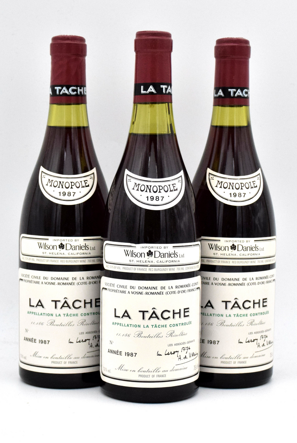 1987 Domaine de la Romanee-Conti La Tache Grand Cru Monopole wine bottle