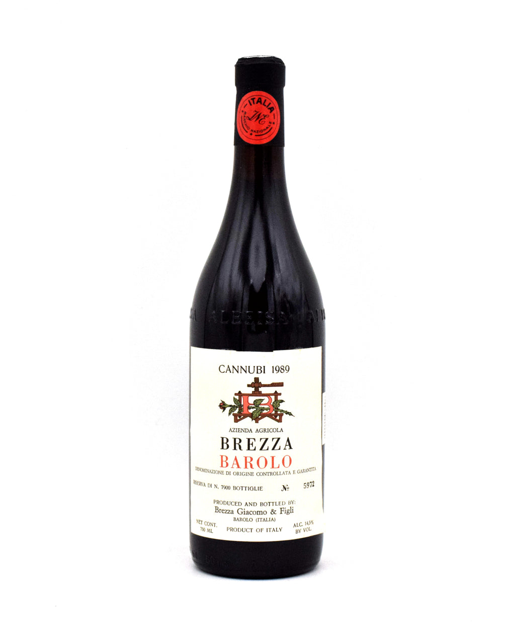 1989 Brezza Barolo Cannubi wine bottle