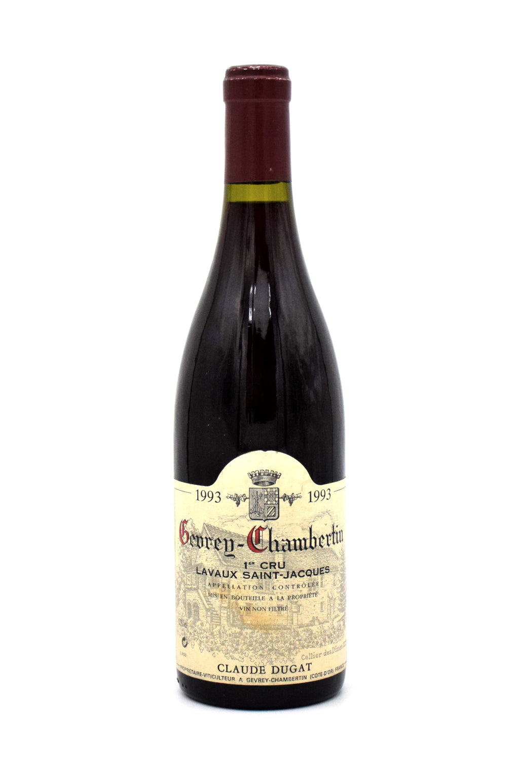 1993 Claude Dugat Gevrey Chambertin Lavaux Saint-Jacques wine bottle