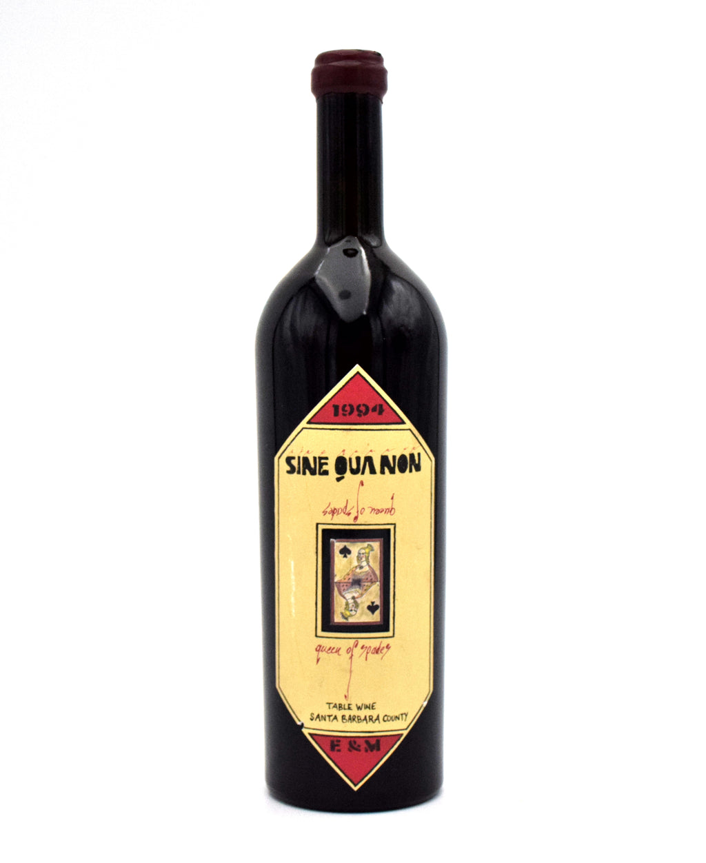 1994 Sine Qua Non Queen of Spades Syrah bottle