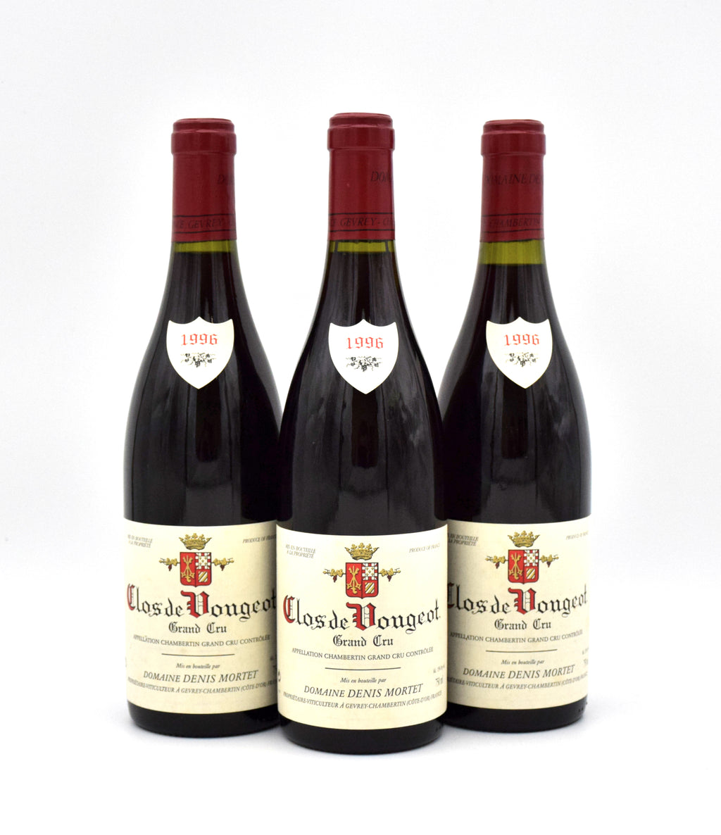 1996 Domaine Denis Mortet Clos de Vougeot Grand Cru wine bottle