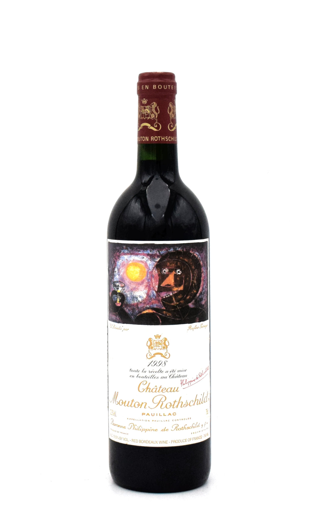 1998 Chateau Mouton Rothschild wine bottle