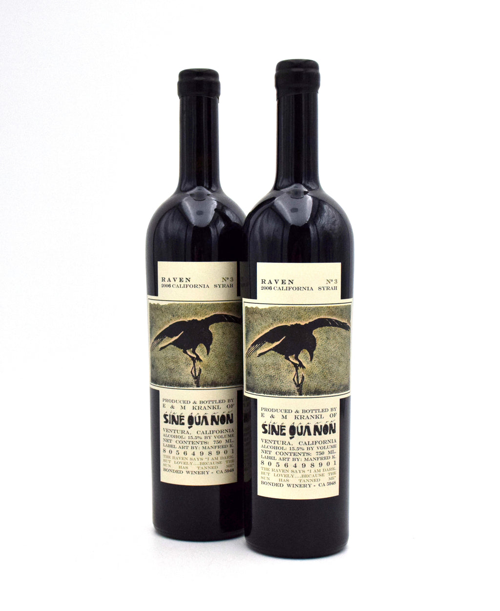 2006 Sine Qua Non Raven Series Syrah (No.3) wine bottle