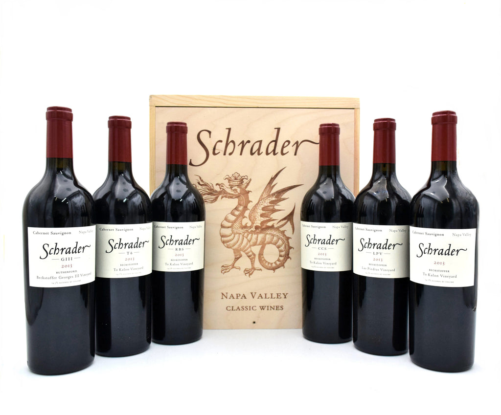 2013 Schrader Cellars Assortment Case (Case of 6 Bottles) featuring GIII, CCS, To Kalon, LPV, RBS, and T6 wines