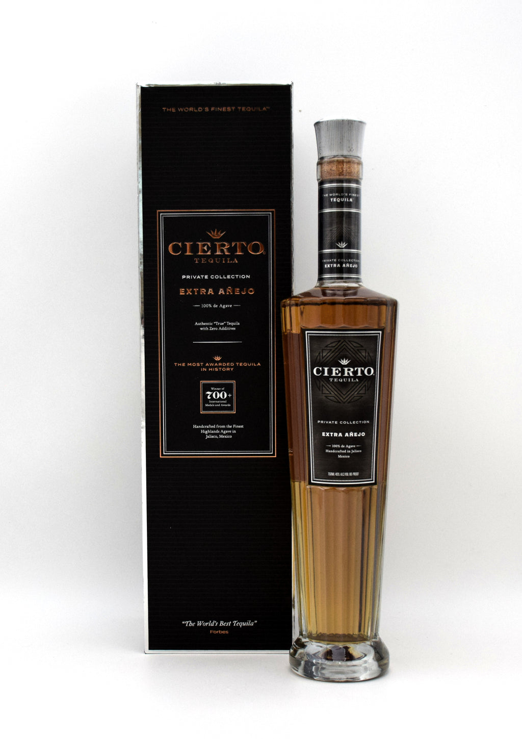 Cierto Private Collection Extra Anejo Tequila bottle