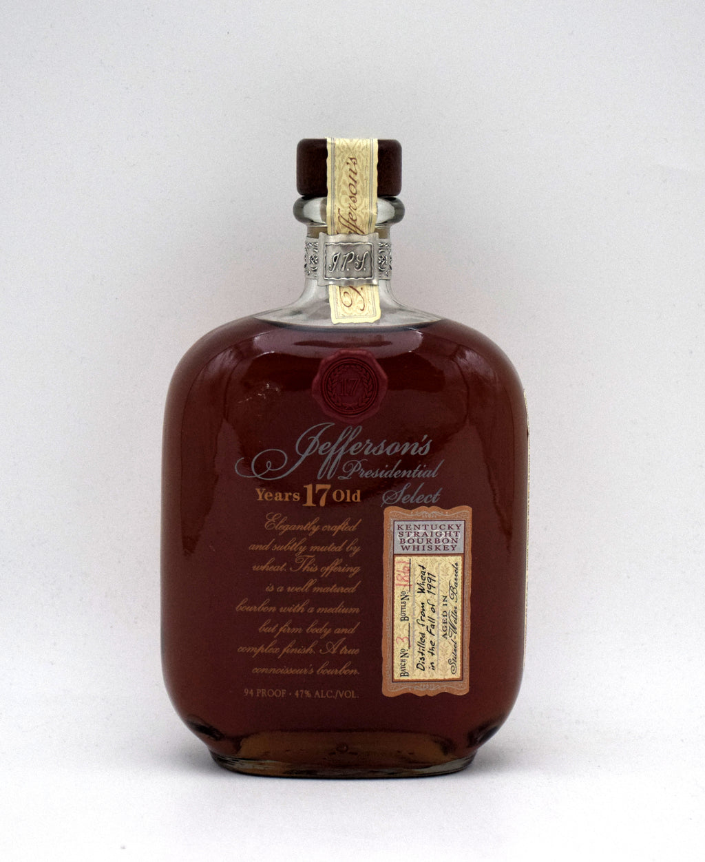 Jefferson's Presidential Select 17 Year Old Bourbon (Batch 3) bottle