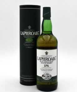 Laphroaig 18 Year Scotch Whisky in a green tube