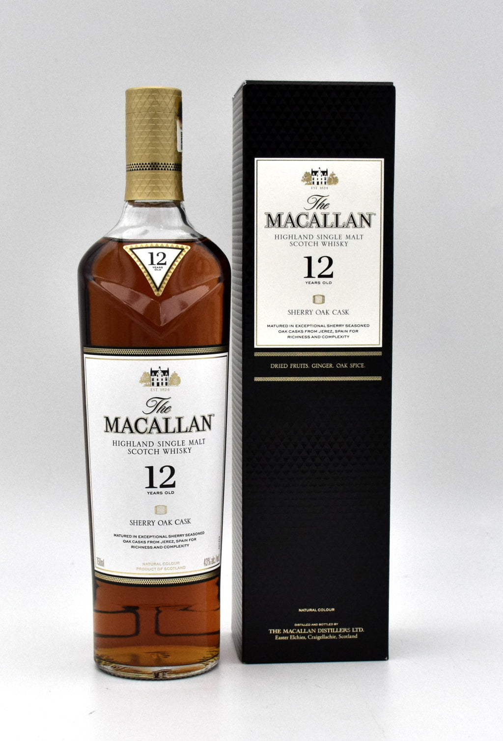 Macallan 12 Year Sherry Scotch Whisky bottle