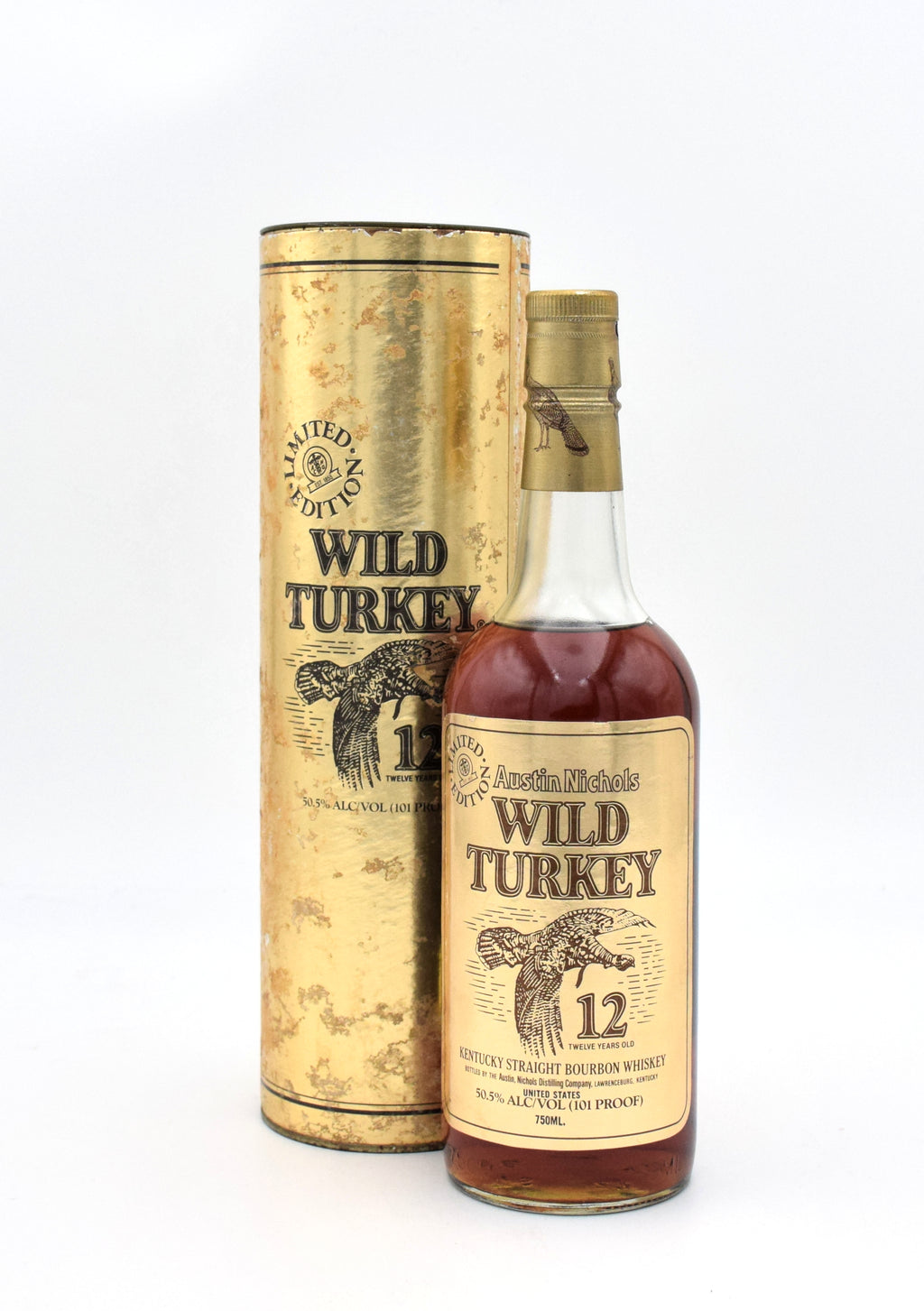 Wild Turkey 12 Year Limited Edition "Cheesy Gold Foil" - 1991 Vintage bourbon bottle